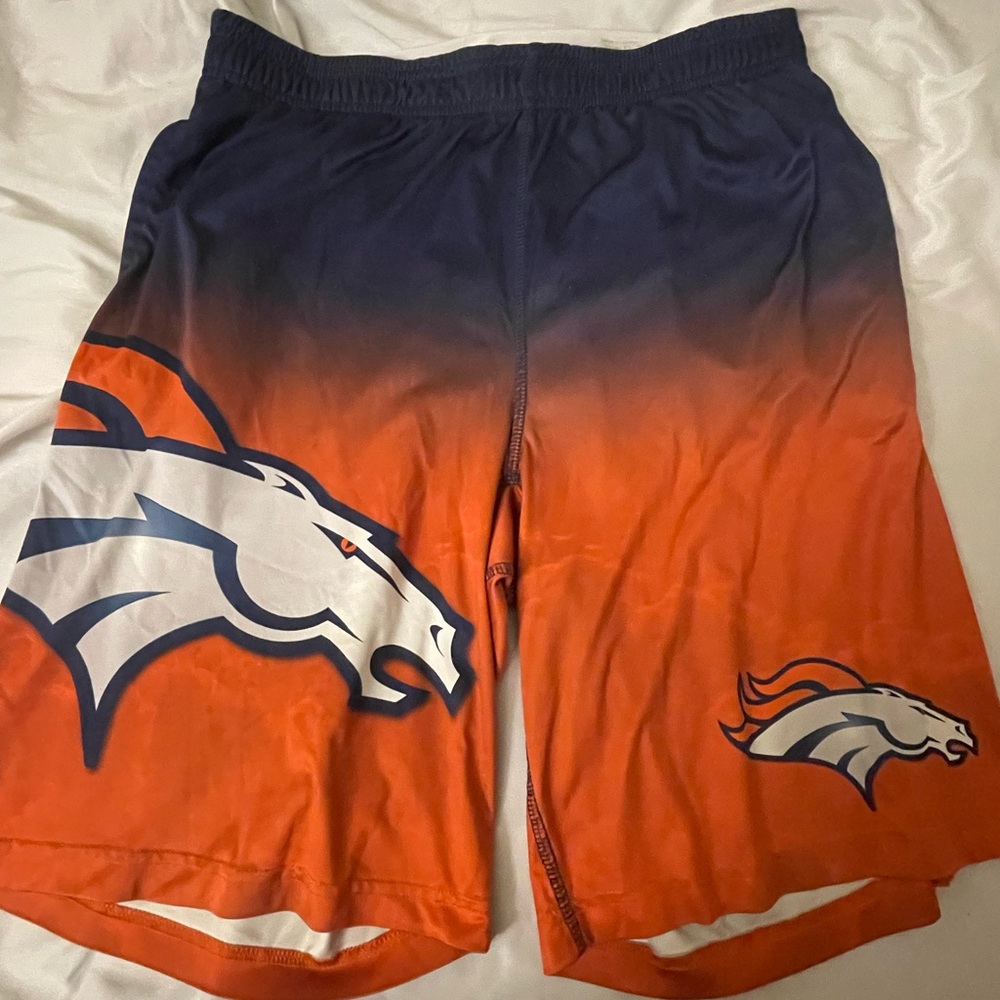 Men's Denver Broncos Athletic Shorts - Orange and Blue